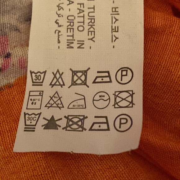 NWT. Zara Orange 100% Viscose Cut-Out Printed V-neck Midi Dress. Size S. - Picture 10 of 10